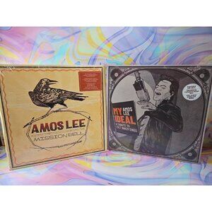 Lot of 2 Amos Lee Records: Mission Bell (Oakwood), My Ideal (Cookies & Cream)